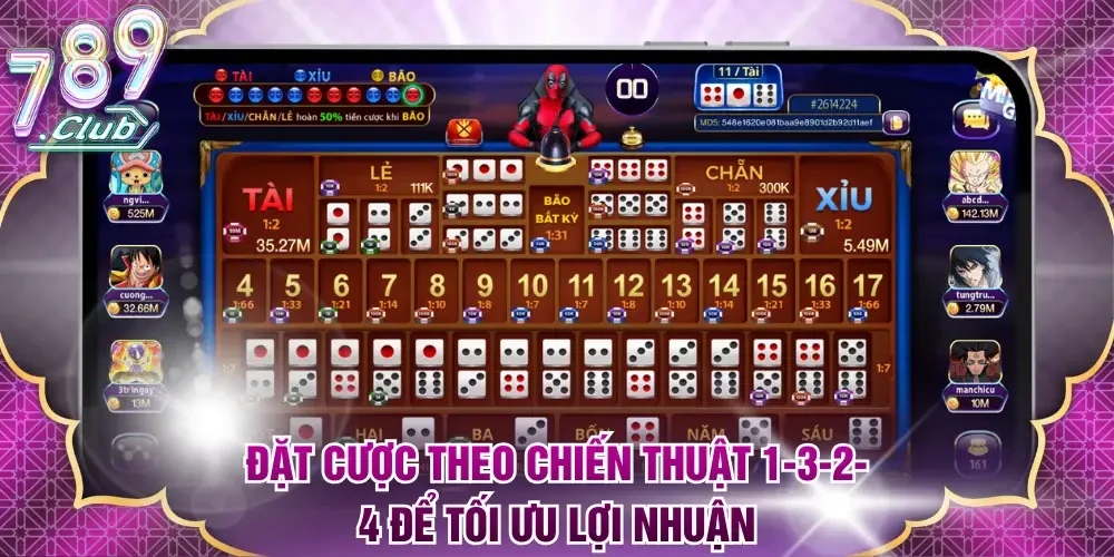 Đặt cược theo chiến thuật 1-3-2-4 để tối ưu lợi nhuận